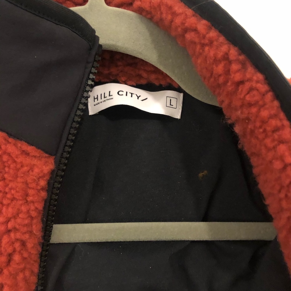 Men's Orange Fleece Jacket - Picture 3 of 4